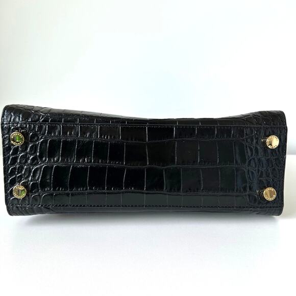 Michael Kors Black Croc Embossed Leather Dillon Tote Crossbody Shoulder Bag - Picture 11 of 15